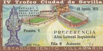 26-28 августа 1975г. Международный турнир "Trofeo Ciudad de Sevilla"
